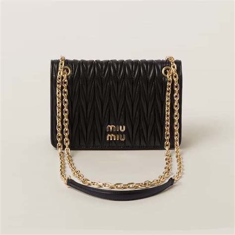 matelassé leather miu miu délice bag|Black Matelassé Nappa Leather Bag .